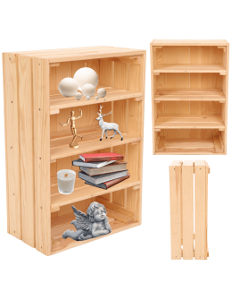 Drewniana skrzynka z 3 półkami regał szafka wisząca na ścianę EKO DUŻA