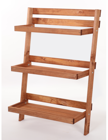 Wielopoziomowe kwietniki - Drewniana drabinka opierana o ścianę stojak regał na rośliny 115x77cm EKO - product 3