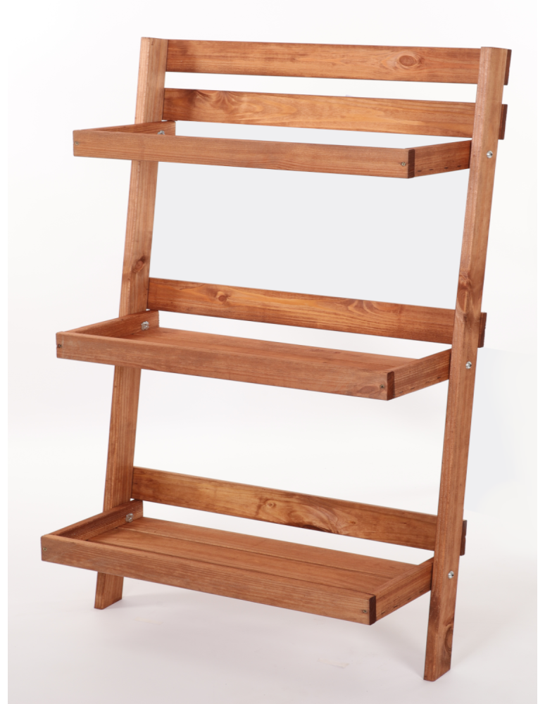 Wielopoziomowe kwietniki - Drewniana drabinka opierana o ścianę stojak regał na rośliny 115x77cm EKO - product b2b.wamar.biz 3