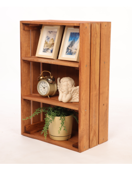 Drewniana skrzynka z 2 półkami regał szafka wisząca ścienna regał EKO DUŻA - product 2