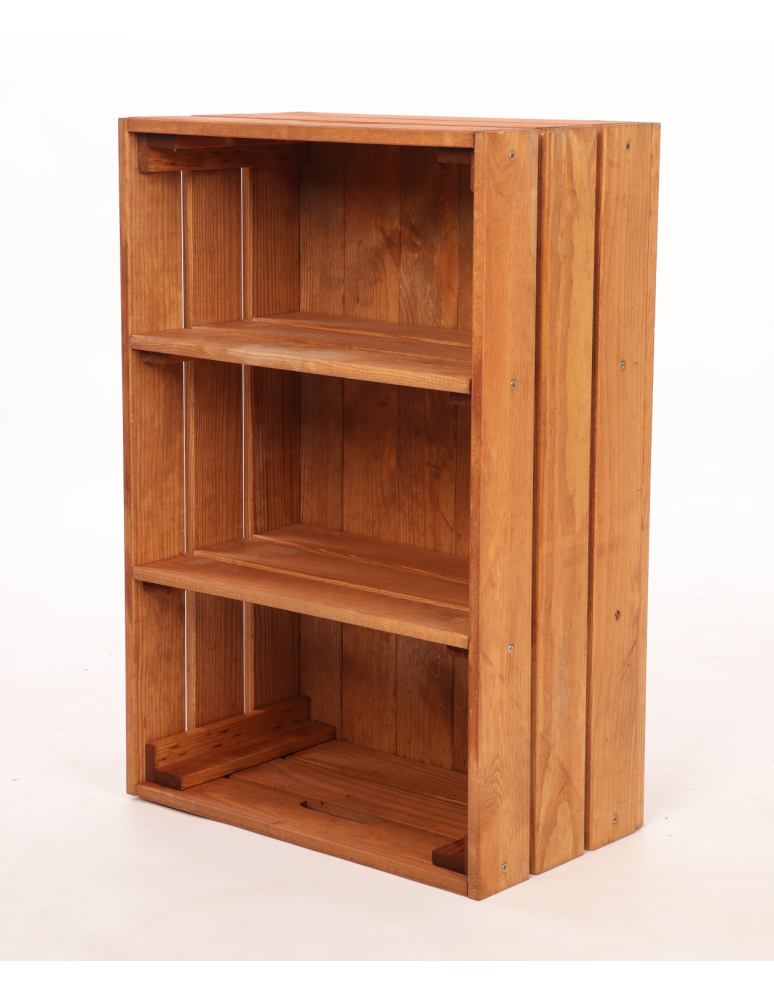 Meble skrzynkowe (półki ze skrzynek) - Drewniana skrzynka z 2 półkami regał szafka wisząca ścienna regał EKO DUŻA - product b2b.wamar.biz 3