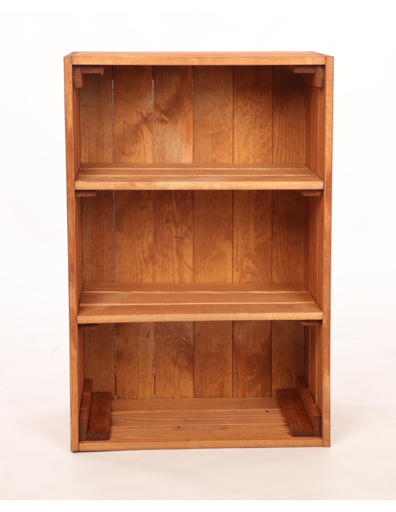 Meble skrzynkowe (półki ze skrzynek) - Drewniana skrzynka z 2 półkami regał szafka wisząca ścienna regał EKO DUŻA - product b2b.wamar.biz 4