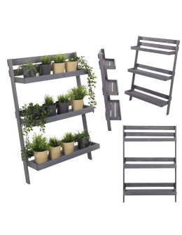 Drewniany kwietnik opierany o ścianę stojak regał na rośliny 115x77cm EKO