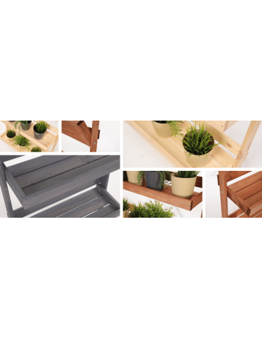 Wielopoziomowe kwietniki - Drewniany kwietnik opierany o ścianę stojak regał na rośliny 115x77cm EKO - product 7