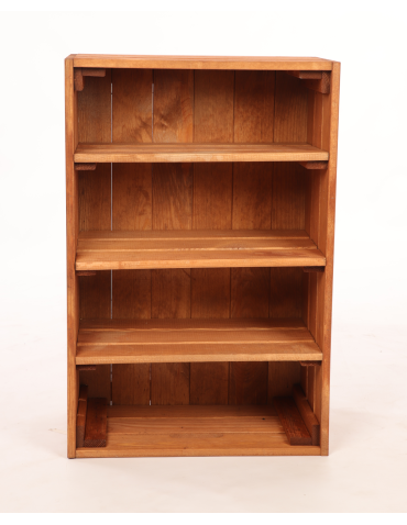 Meble skrzynkowe (półki ze skrzynek) - Drewniana skrzynka z 3 półkami regał szafka wisząca na ścianę EKO DUŻA - product 3