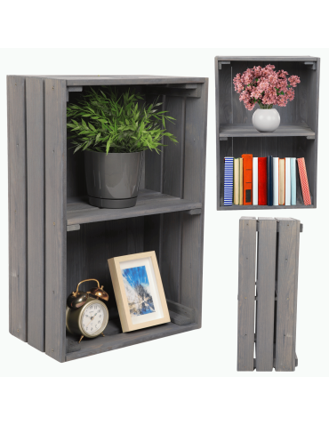 Drewniana skrzynka z 1 półką regał szafka wisząca na ścianę EKO DREWNO DUŻA