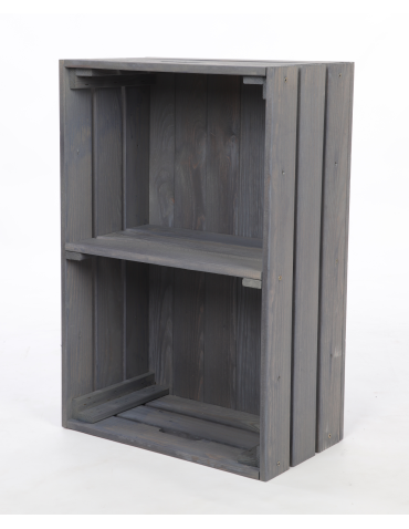 Meble skrzynkowe (półki ze skrzynek) - Drewniana skrzynka z 1 półką regał szafka wisząca na ścianę EKO DREWNO DUŻA - product 3