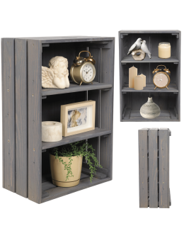 Drewniana skrzynka z 2 półkami regał szafka wisząca ścienna regał EKO DUŻA