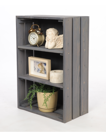 Drewniana skrzynka z 2 półkami regał szafka wisząca ścienna regał EKO DUŻA - product 2