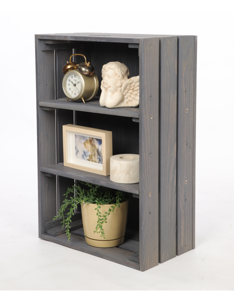 Meble skrzynkowe (półki ze skrzynek) - Drewniana skrzynka z 2 półkami regał szafka wisząca ścienna regał EKO DUŻA - product b2b.wamar.biz 2
