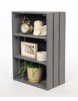 Drewniana skrzynka z 2 półkami regał szafka wisząca ścienna regał EKO DUŻA - product 2