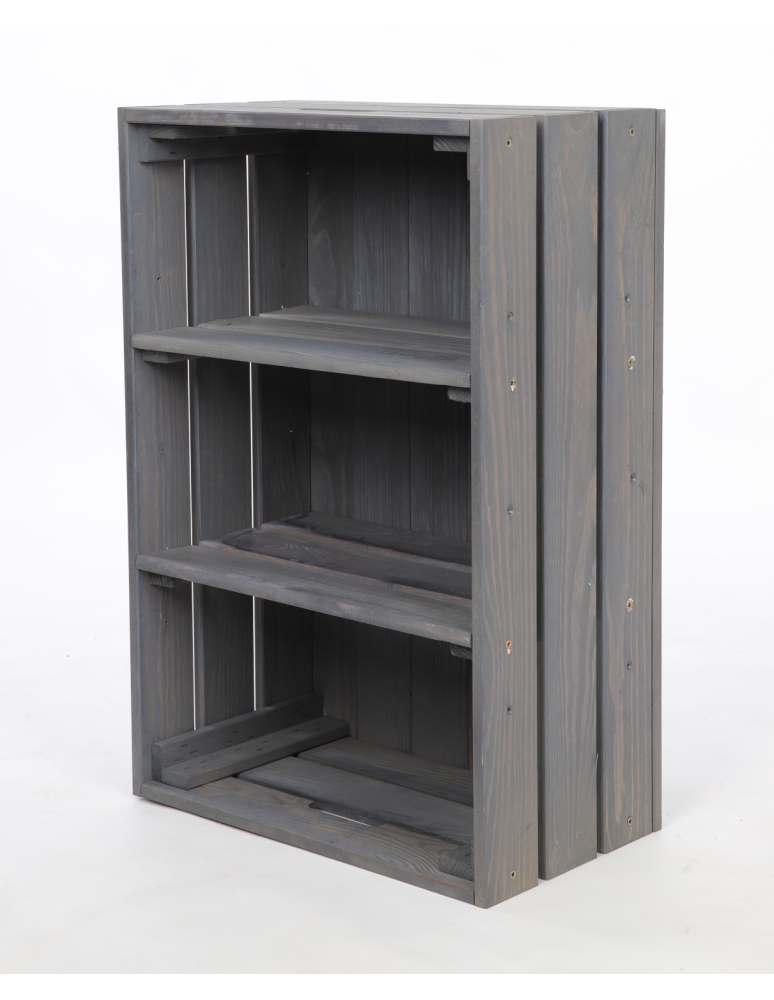 Meble skrzynkowe (półki ze skrzynek) - Drewniana skrzynka z 2 półkami regał szafka wisząca ścienna regał EKO DUŻA - product b2b.wamar.biz 3