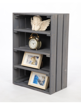 Drewniana skrzynka z 3 półkami regał szafka wisząca na ścianę EKO DUŻA