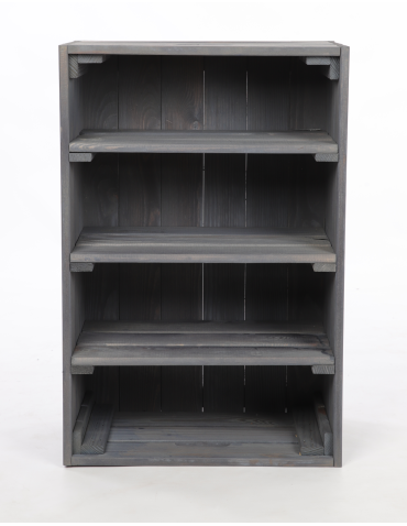 Meble skrzynkowe (półki ze skrzynek) - Drewniana skrzynka z 3 półkami regał szafka wisząca na ścianę EKO DUŻA - product 3