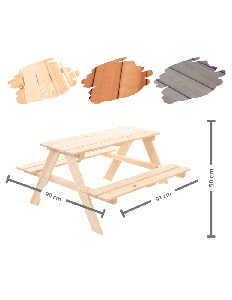 Stoły i ławki - Stół piknikowy z ławkami stół ogrodowy drewniany stolik dla dzieci 1-5 lat - product b2b.wamar.biz 4