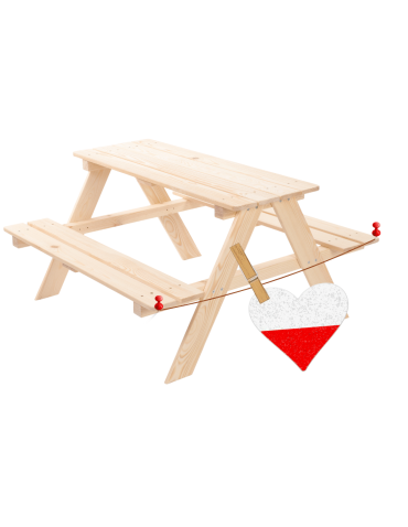 Stoły i ławki - Stół piknikowy z ławkami stół ogrodowy drewniany stolik dla dzieci 1-5 lat - product 6