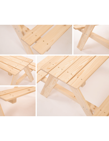 Stoły i ławki - Stół piknikowy z ławkami stół ogrodowy drewniany stolik dla dzieci 1-5 lat - produkt 5