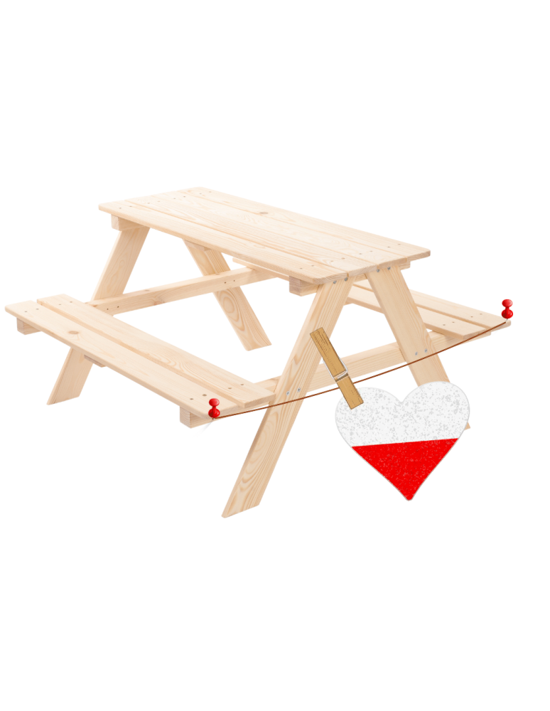 Stoły i ławki - Stół piknikowy z ławkami stół ogrodowy drewniany stolik dla dzieci 1-5 lat - produkt b2b.wamar.biz 9