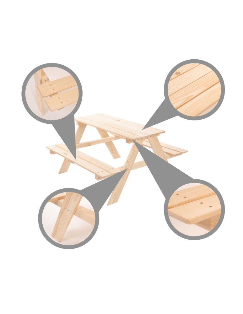 Stoły i ławki - Stół piknikowy z ławkami stół ogrodowy drewniany stolik dla dzieci 1-5 lat - produkt b2b.wamar.biz 3