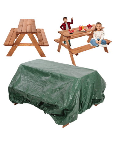 Stół piknikowy z ławkami stół ogrodowy drewniany stolik dla dzieci 1-5 lat