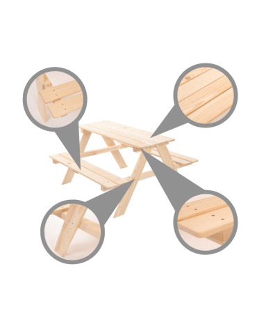 Stoły i ławki - Stół piknikowy z ławkami stół ogrodowy drewniany stolik dla dzieci 1-5 lat - produkt 5