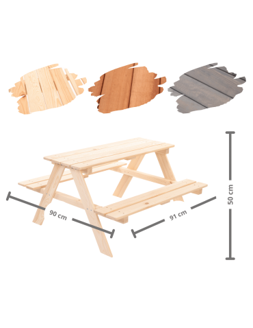 Stoły i ławki - Stół piknikowy z ławkami stół ogrodowy drewniany stolik dla dzieci 1-5 lat - produkt 6