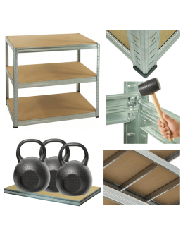 Regał metalowy ocynk HELIOS 90x75x50cm 3Px350kg