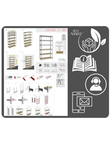 Regały Magazynowe - Regał metalowy PREMIUM HELIOS 90x100x50cm 3Px350kg - product 15