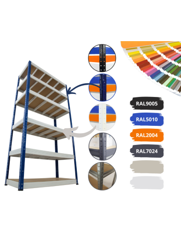 Regały Magazynowe - Regał metalowy ocynk HELIOS 90x180x45cm 3Px275kg - product 3