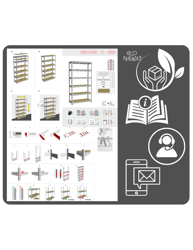 Regały Magazynowe - Regał metalowy HELIOS 90x180x30cm 3Px275kg - product b2b.wamar.biz 15