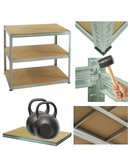 Regał metalowy ocynkowany HELIOS 106x75x35cm 3Px275kg