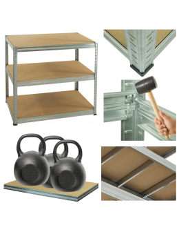 Regał metalowy ocynkowany HELIOS 106x75x40cm 3Px350kg