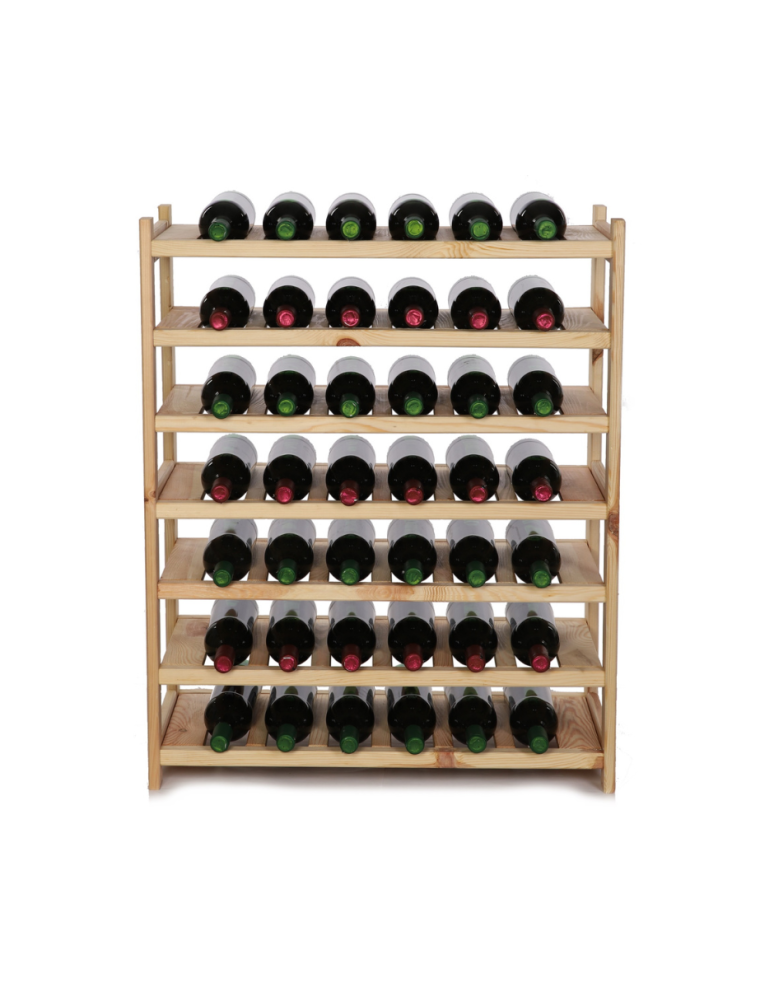 Regały - Regał drewniany na wino LSR 7 leżni na butelki Naturalny - product b2b.wamar.biz 1