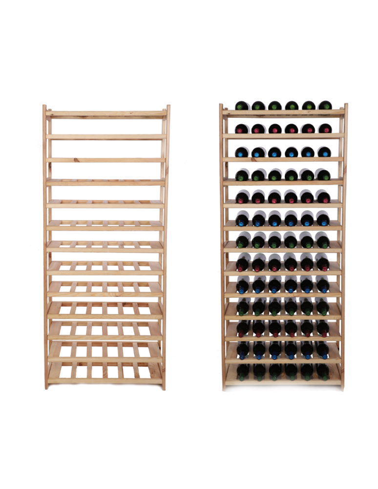 Regały - Regał drewniany na wino LSR 13 leżni na butelki Naturalny - product b2b.wamar.biz 1