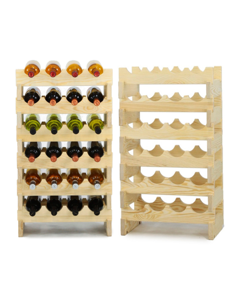 Regały - Regał na wino drewniany modułowy RW10 04x06 Naturalny - product b2b.wamar.biz 1