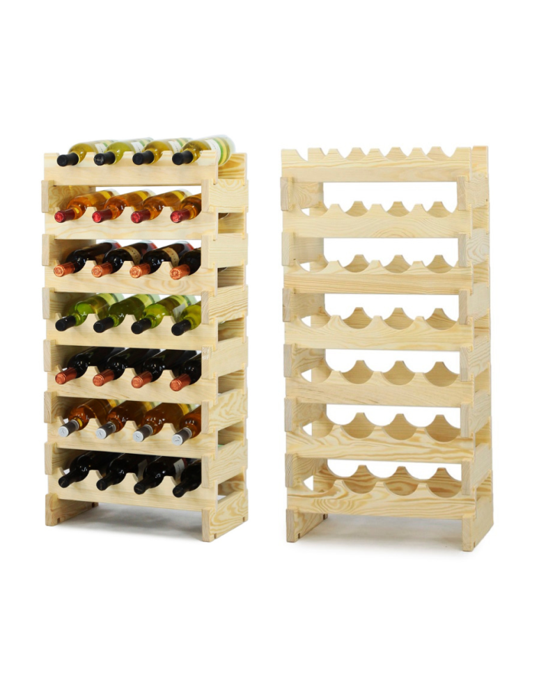 Regały - Regał na wino drewniany modułowy RW10 04x07 Naturalny - product b2b.wamar.biz 1