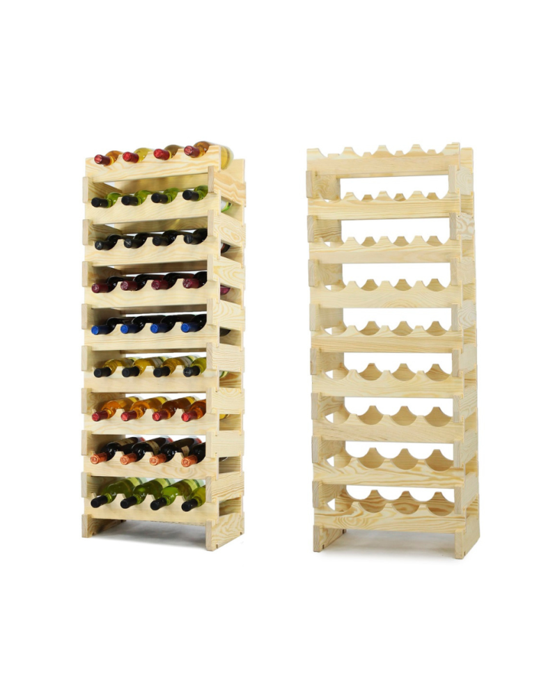 Regały - Regał na wino drewniany modułowy RW10 04x09 Naturalny - product b2b.wamar.biz 1