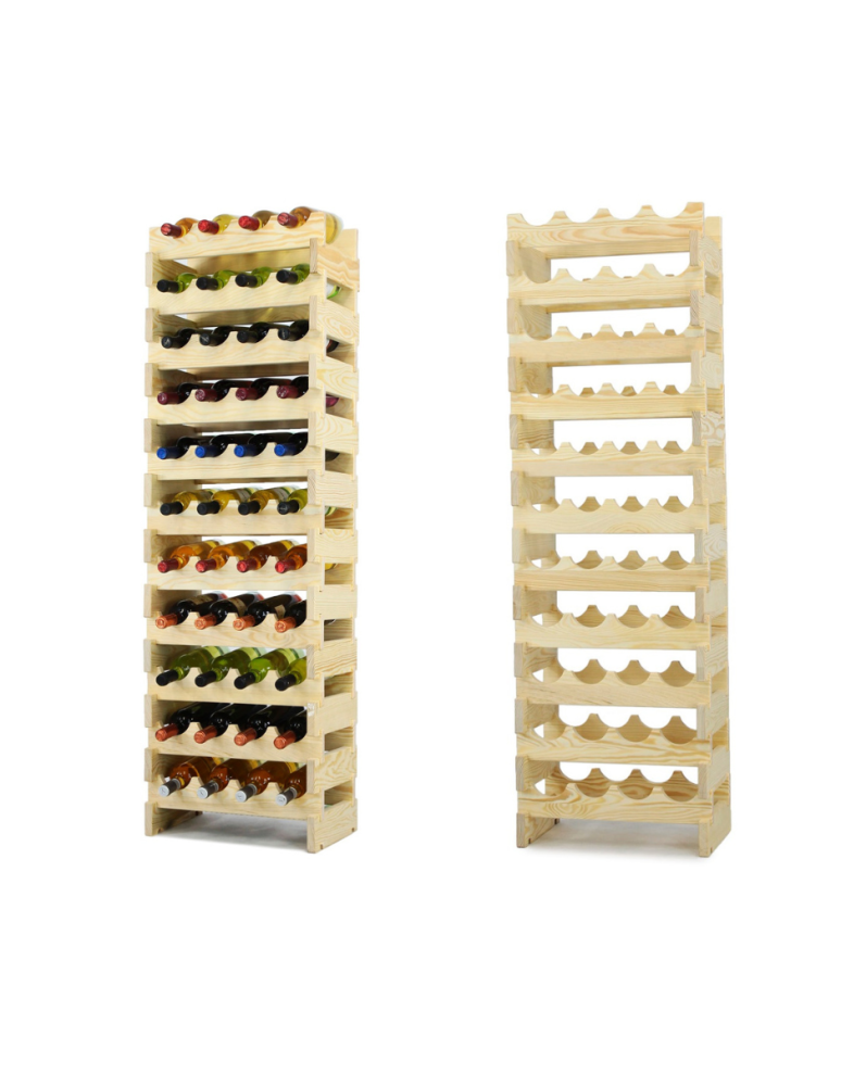 Regały - Regał na wino drewniany modułowy RW10 04x11 Naturalny - product b2b.wamar.biz 1