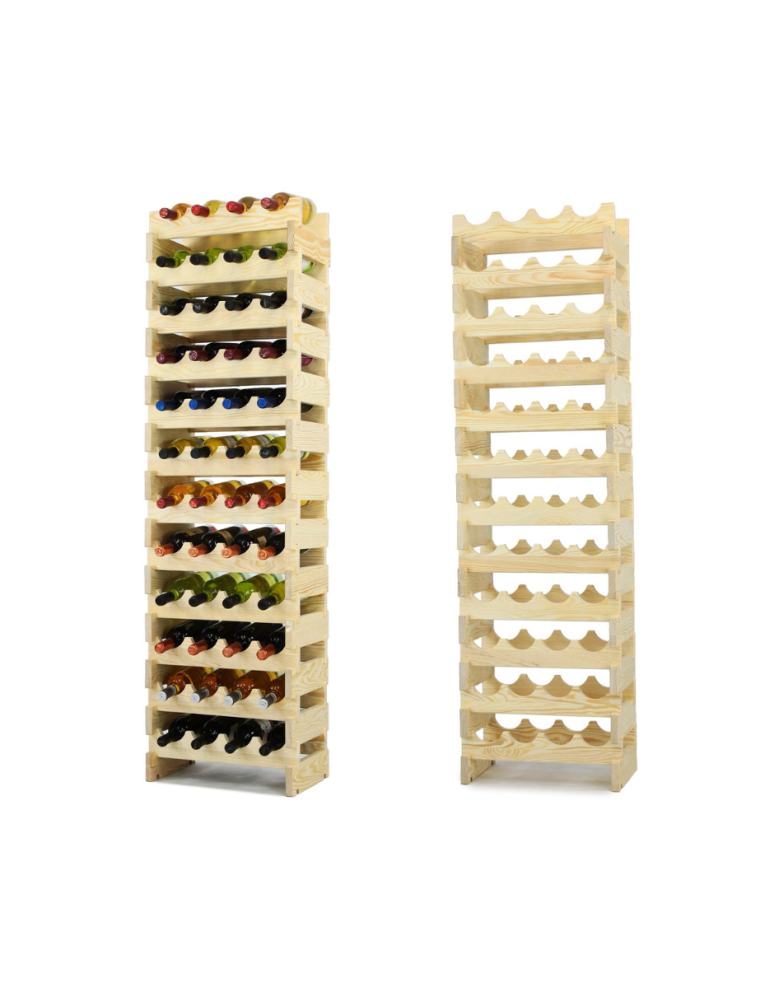 Regały - Regał na wino drewniany modułowy RW10 04x12 Naturalny - product b2b.wamar.biz 1