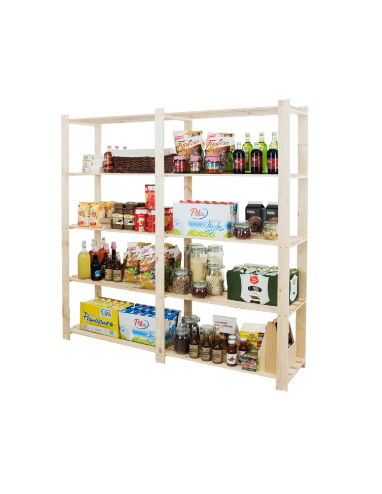 Regały - Regał na książki drewniany B03R 170x170x38 5 półek Naturalny - product b2b.wamar.biz 1