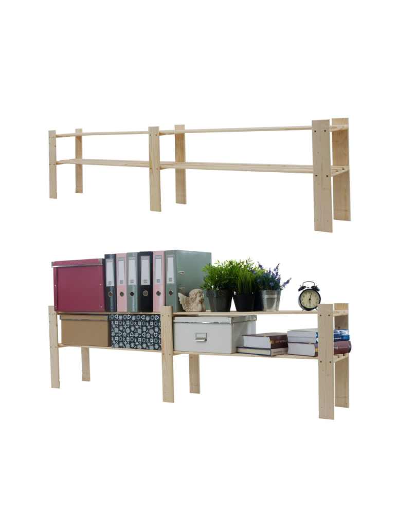 Regały - Regał na książki drewniany B04R 50x170x28 2 półki Naturalny - product b2b.wamar.biz 1