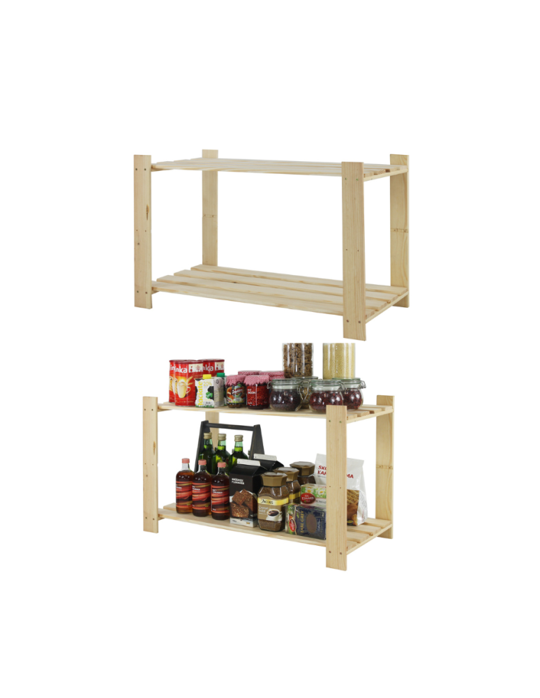 Regały - Regał na książki drewniany B07R 50x80x38 2 półki Naturalny - product b2b.wamar.biz 1