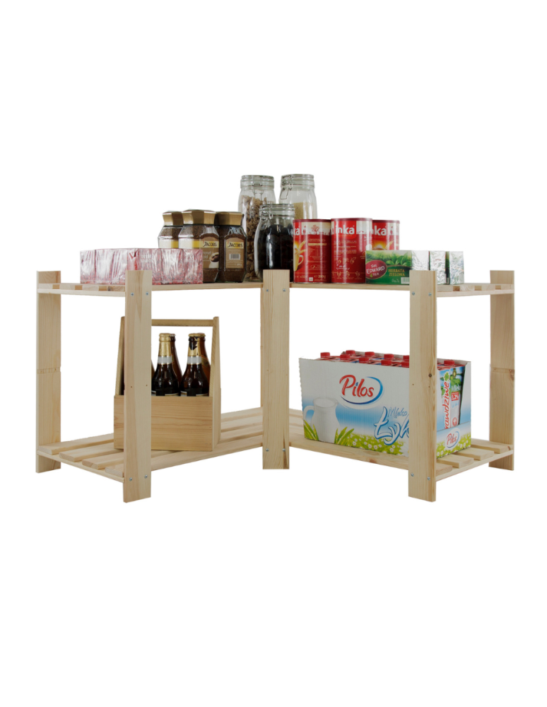 Regały - Regał na książki narożny B09R 50x85x38 2 półki Naturalny - product b2b.wamar.biz 1