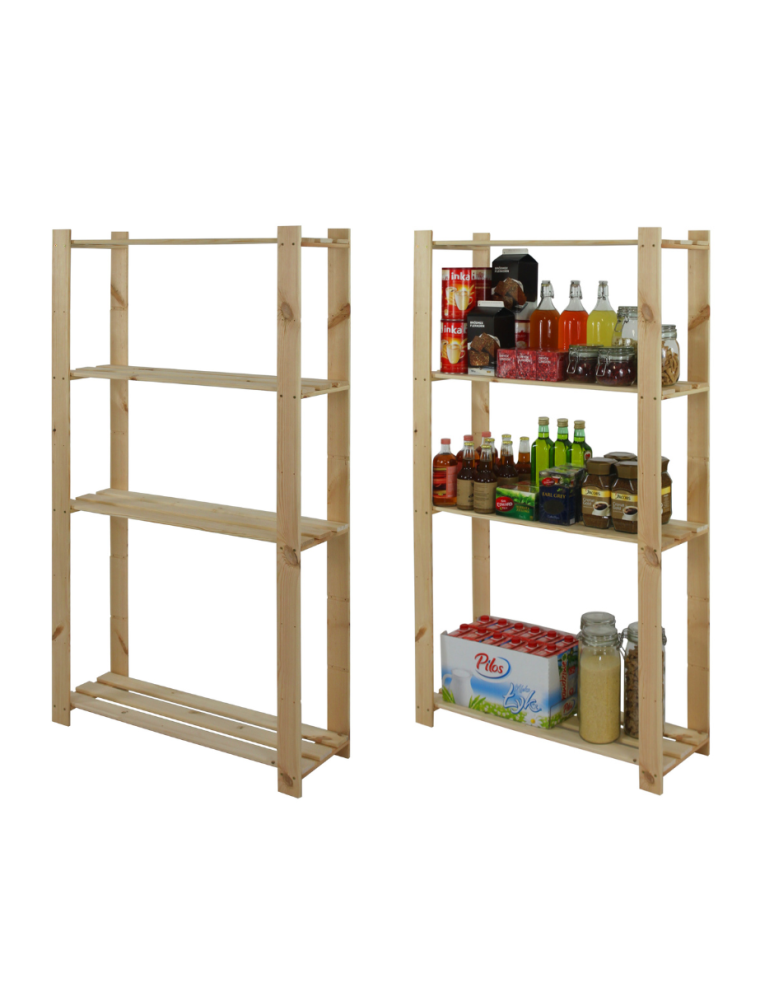 Regały - Regał na książki drewniany B17R 150x80x28 5 półek Naturalny - product b2b.wamar.biz 1