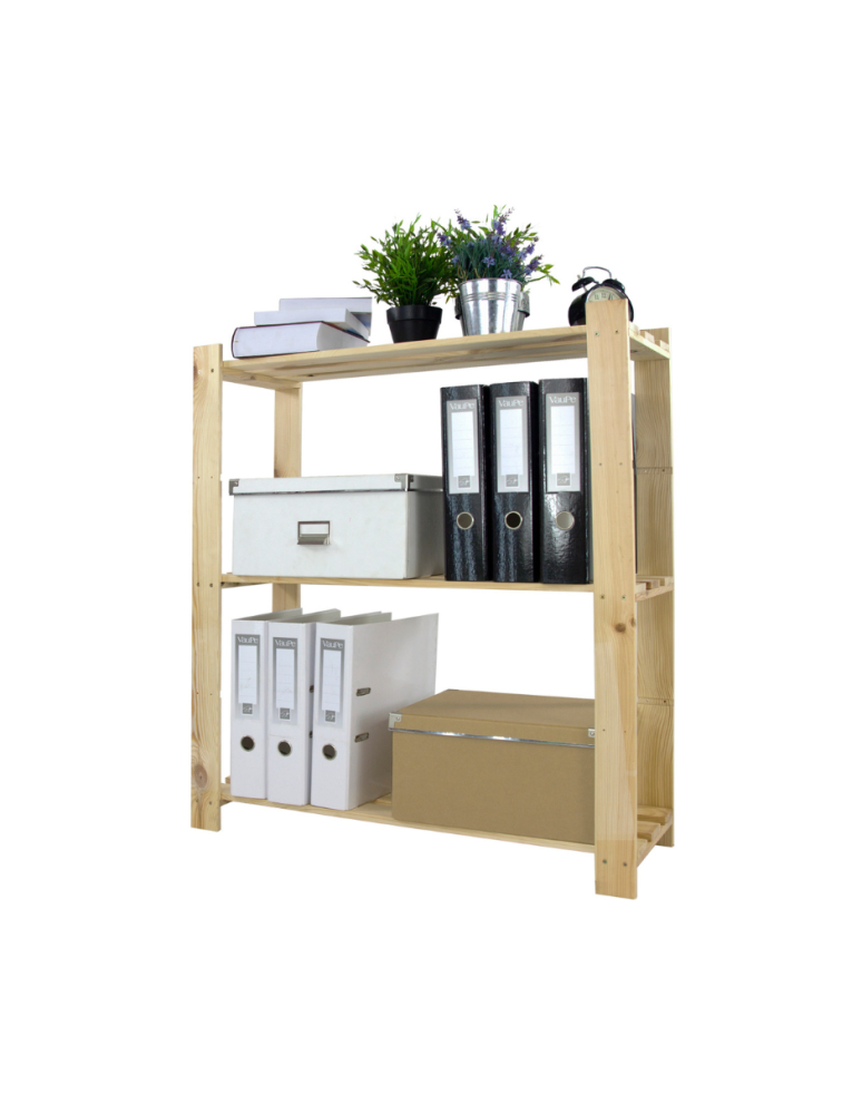 Regały - Regał na książki drewniany B26R 90x80x28 3 półki Naturalny - product b2b.wamar.biz 1