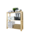 Regał na książki drewniany B26R 90x80x28 3 półki Naturalny