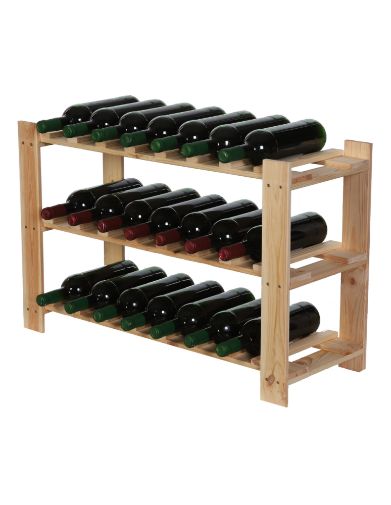 Regały - Regał na butelki drewniany B22R 50x80x28 3 półki Naturalny - product b2b.wamar.biz 1