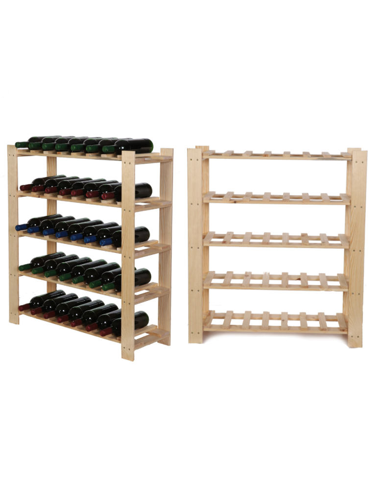 Regały - Regał na butelki drewniany B22R 90x80x28 5 półek Naturalny - product b2b.wamar.biz 1