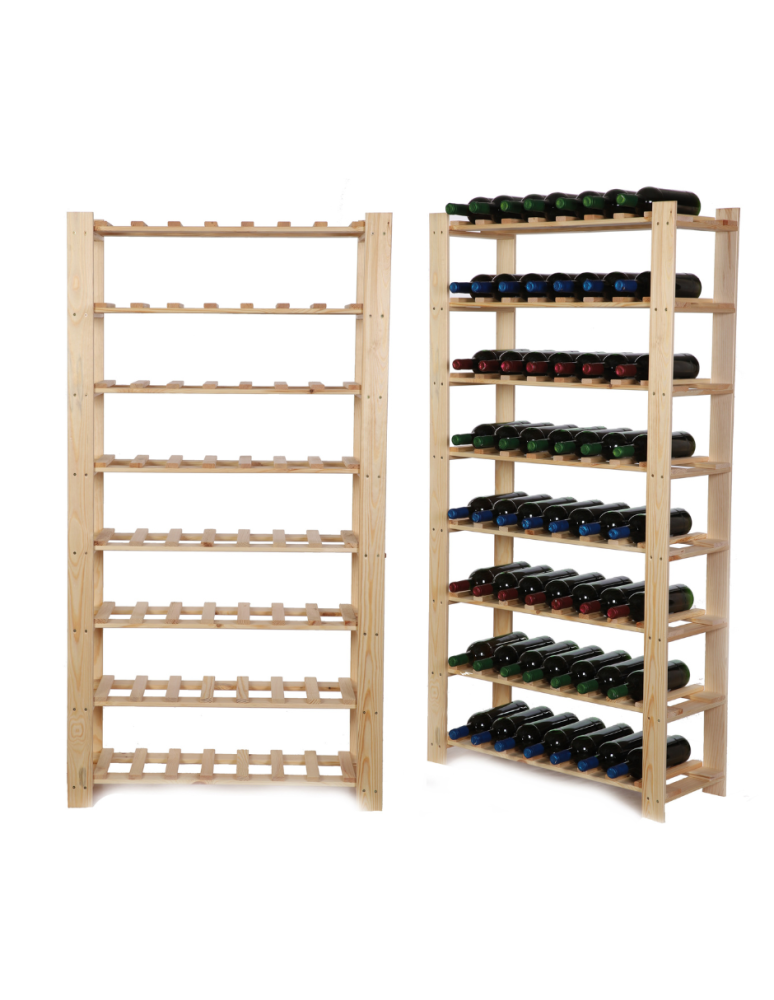 Regały - Regał na butelki drewniany B22R 150x80x28 8 półek Naturalny - product b2b.wamar.biz 1