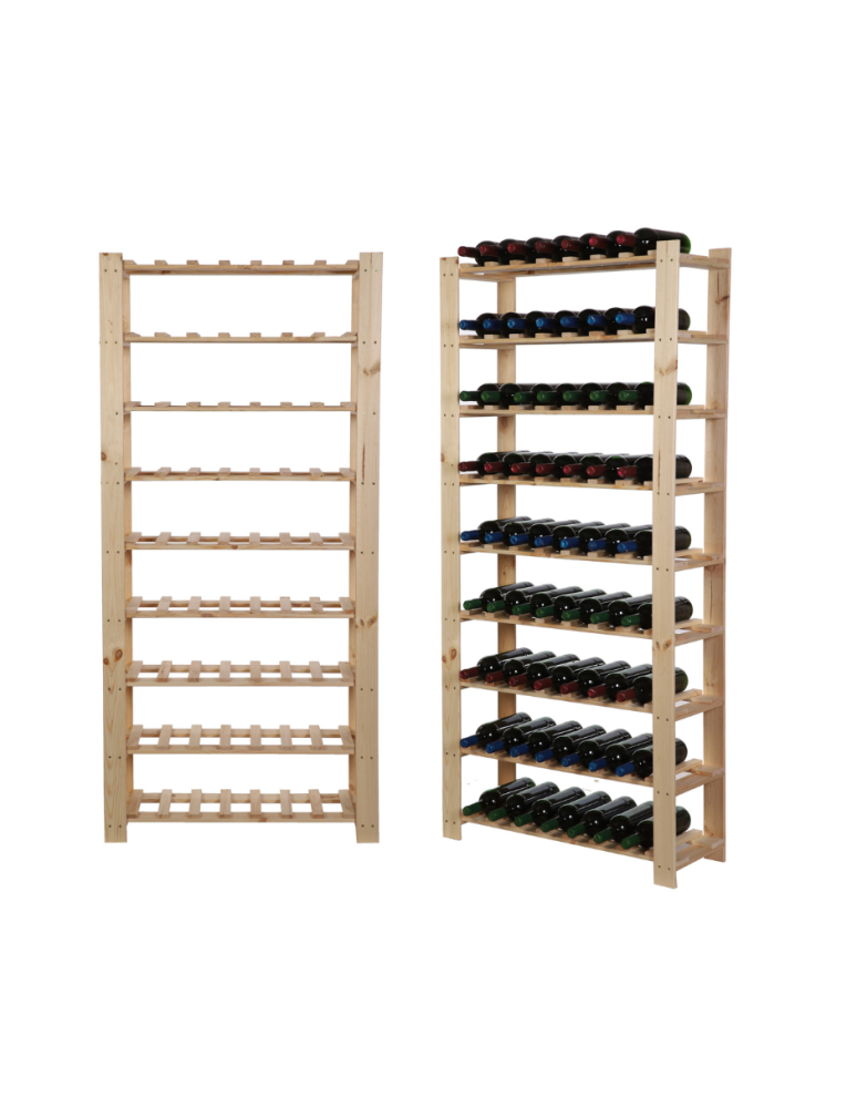 Regały - Regał na butelki drewniany B22R 170x80x28 9 półek Naturalny - product b2b.wamar.biz 1